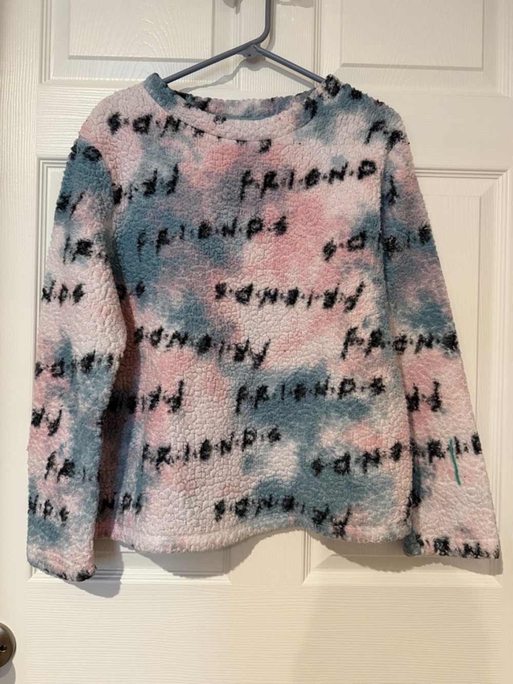 FRIENDS Fuzzy Crewneck Sweater in Pink, Blue, Black